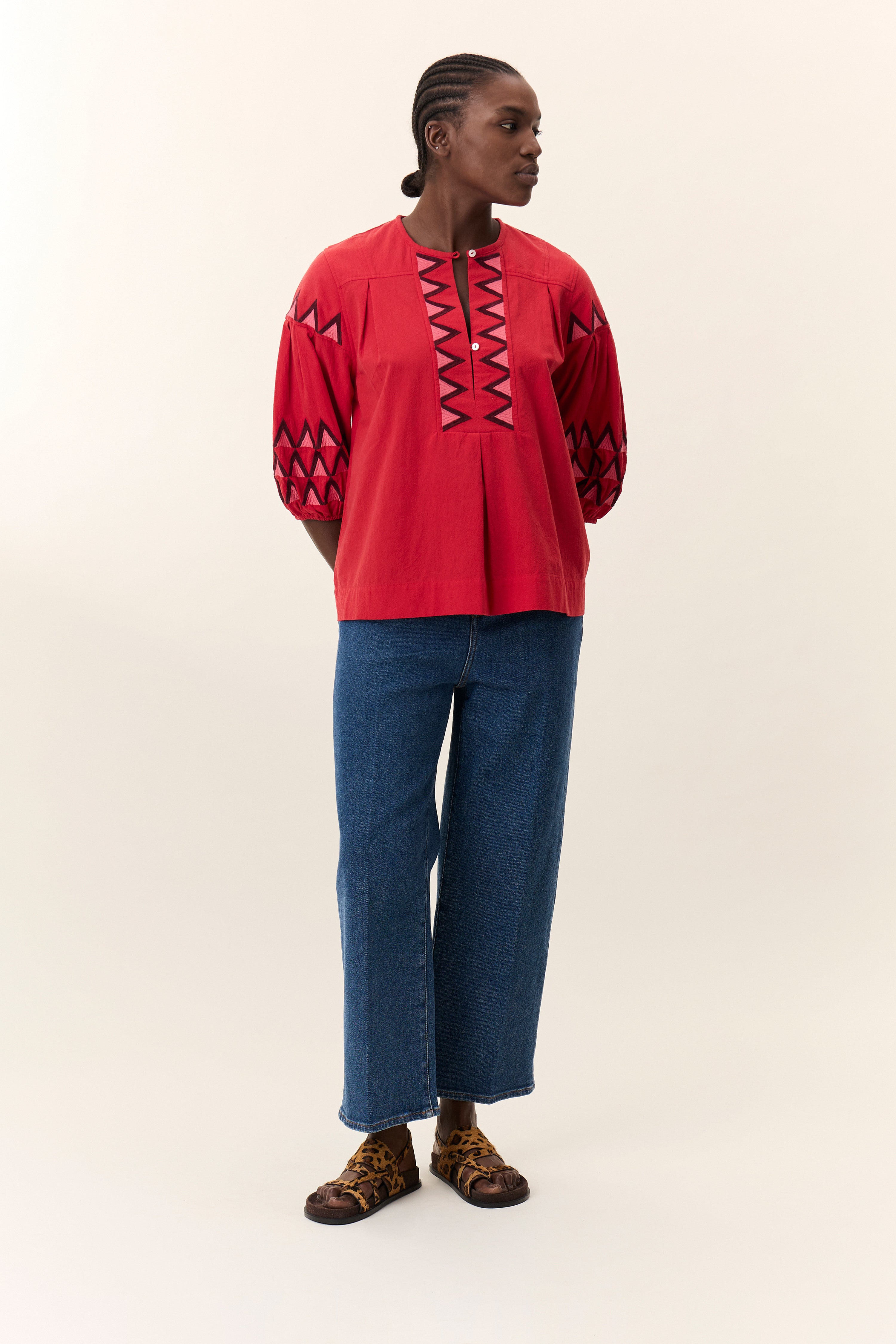 Blouse Cacia Alpha Rouge | Leon & Harper | Leon & Harper
