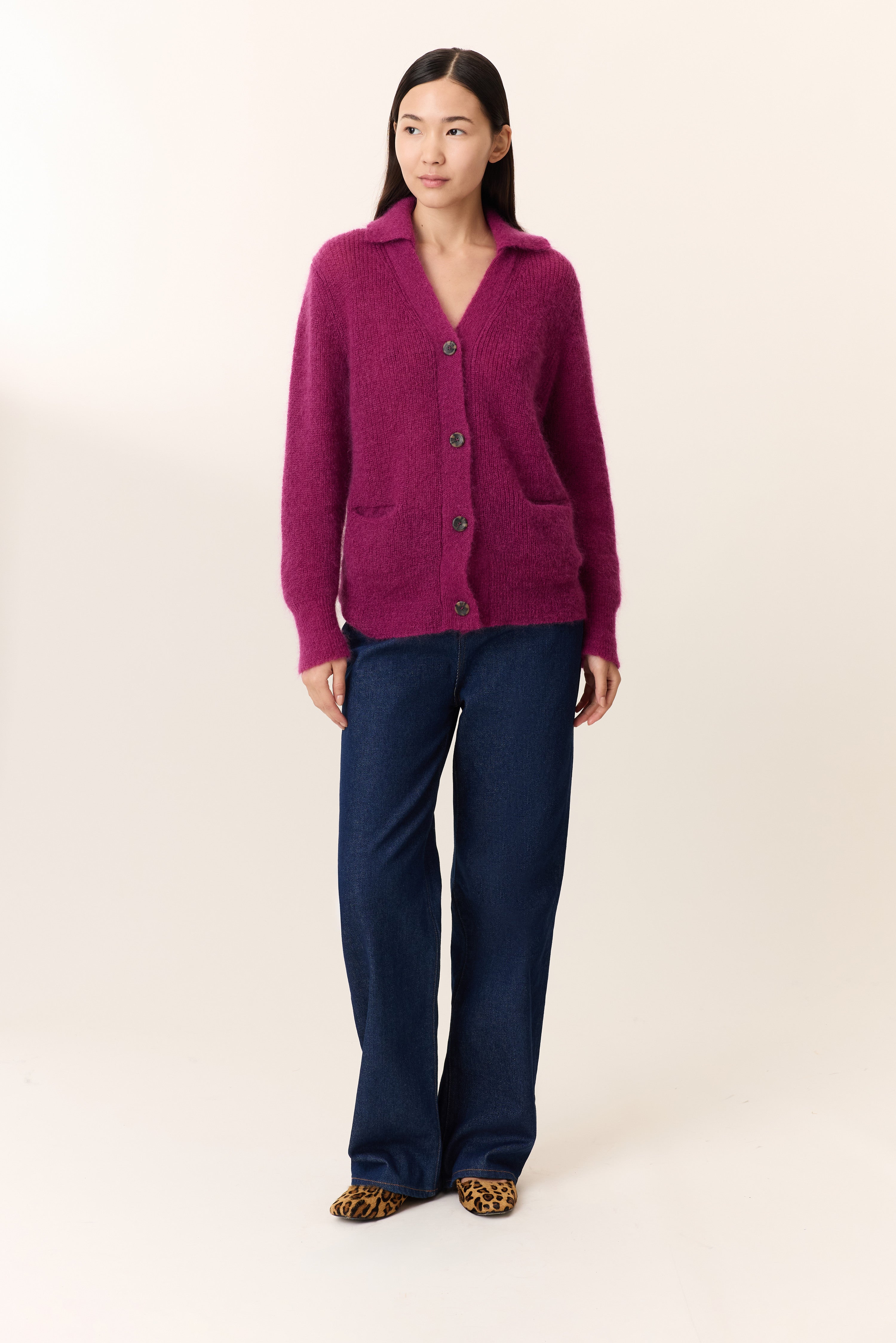 Cardigan Marloup Core Fuchsia | Leon & Harper | Leon & Harper