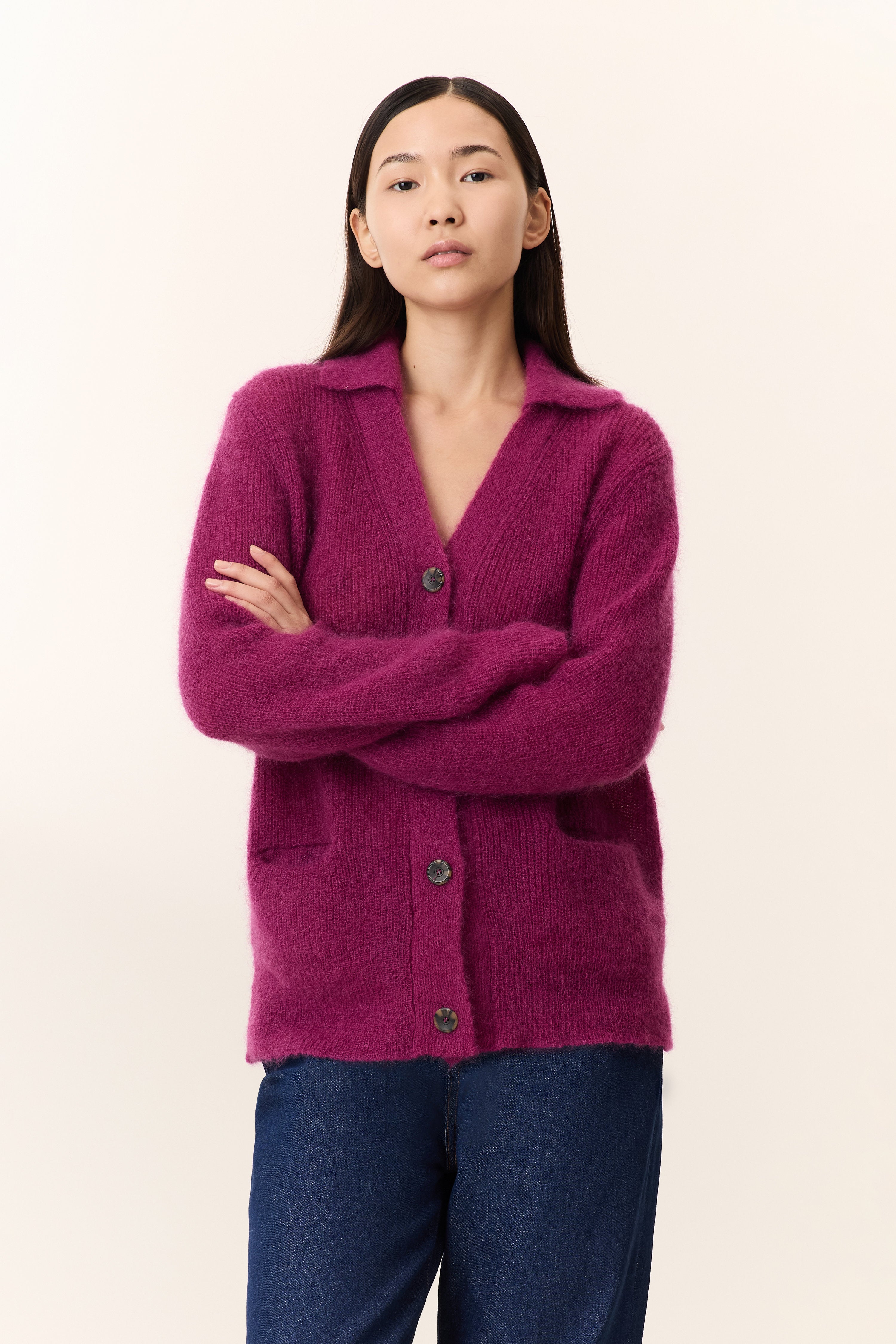 Cardigan Marloup Core Fuchsia | Leon & Harper | Leon & Harper