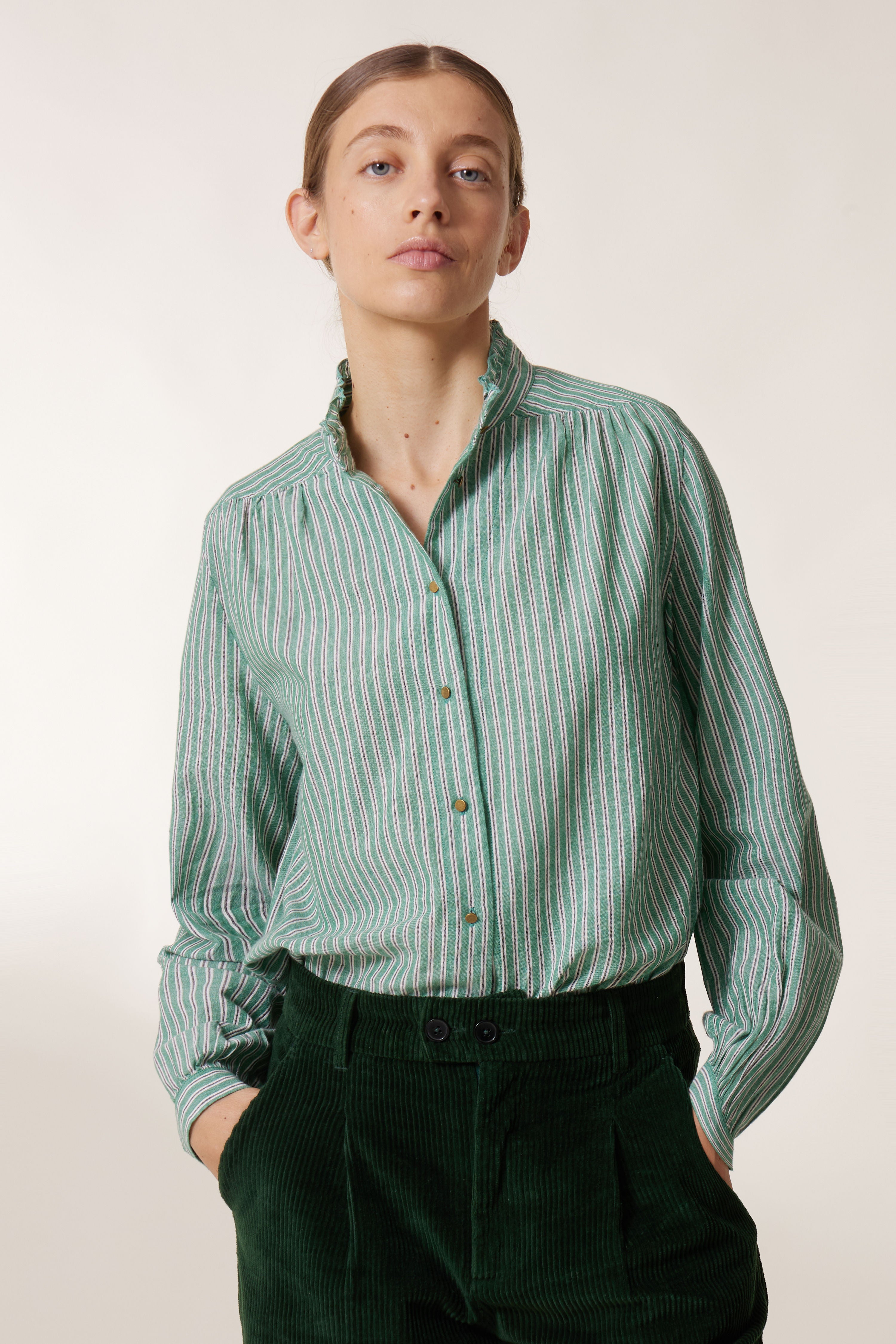 【PORTERNA】Leon striped t-shirt MR P. Striped Linen-Jersey T-Shirt for Men | MR PORTER