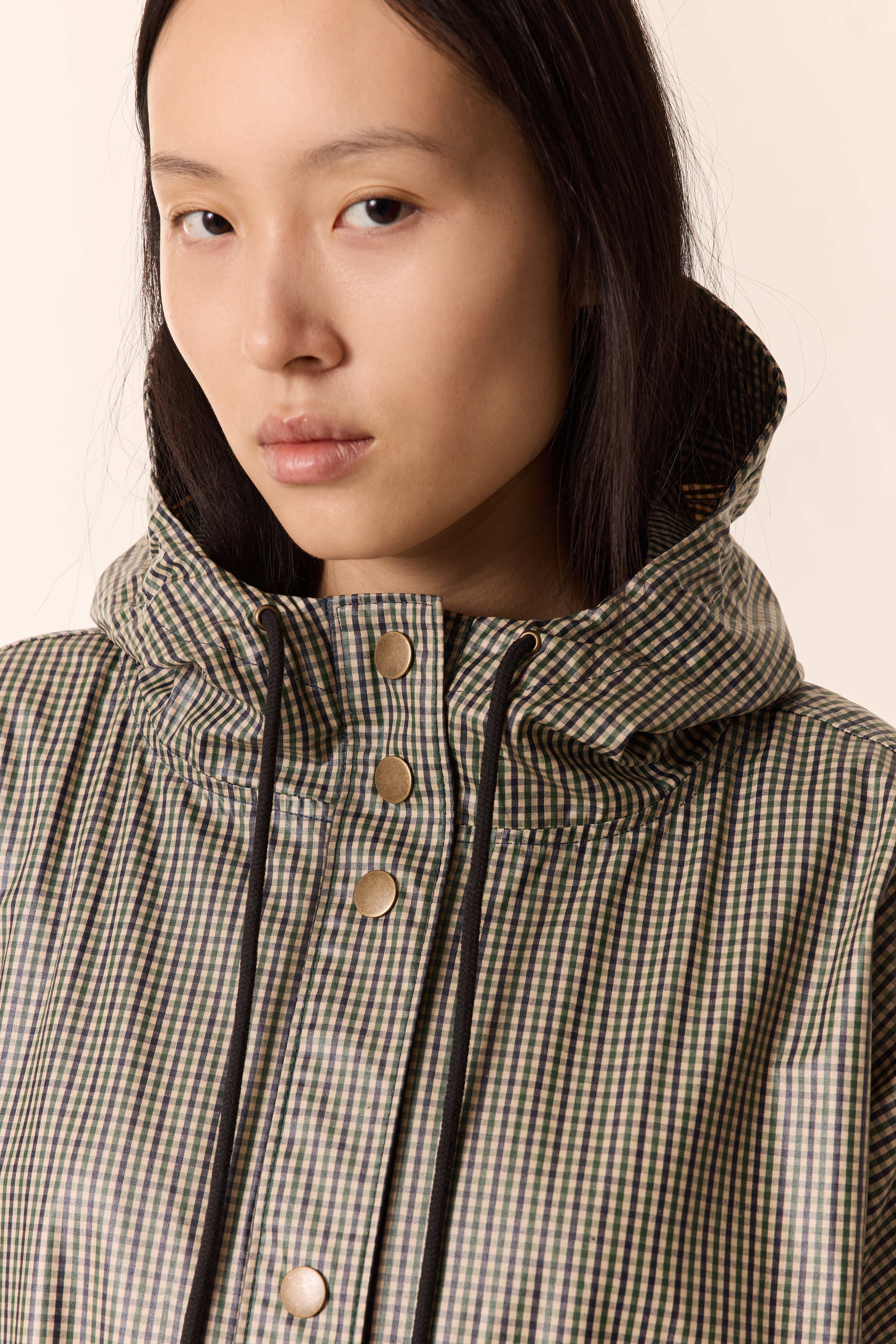 Vannah Poncho à Carreaux Vert | Leon & Harper | Leon & Harper