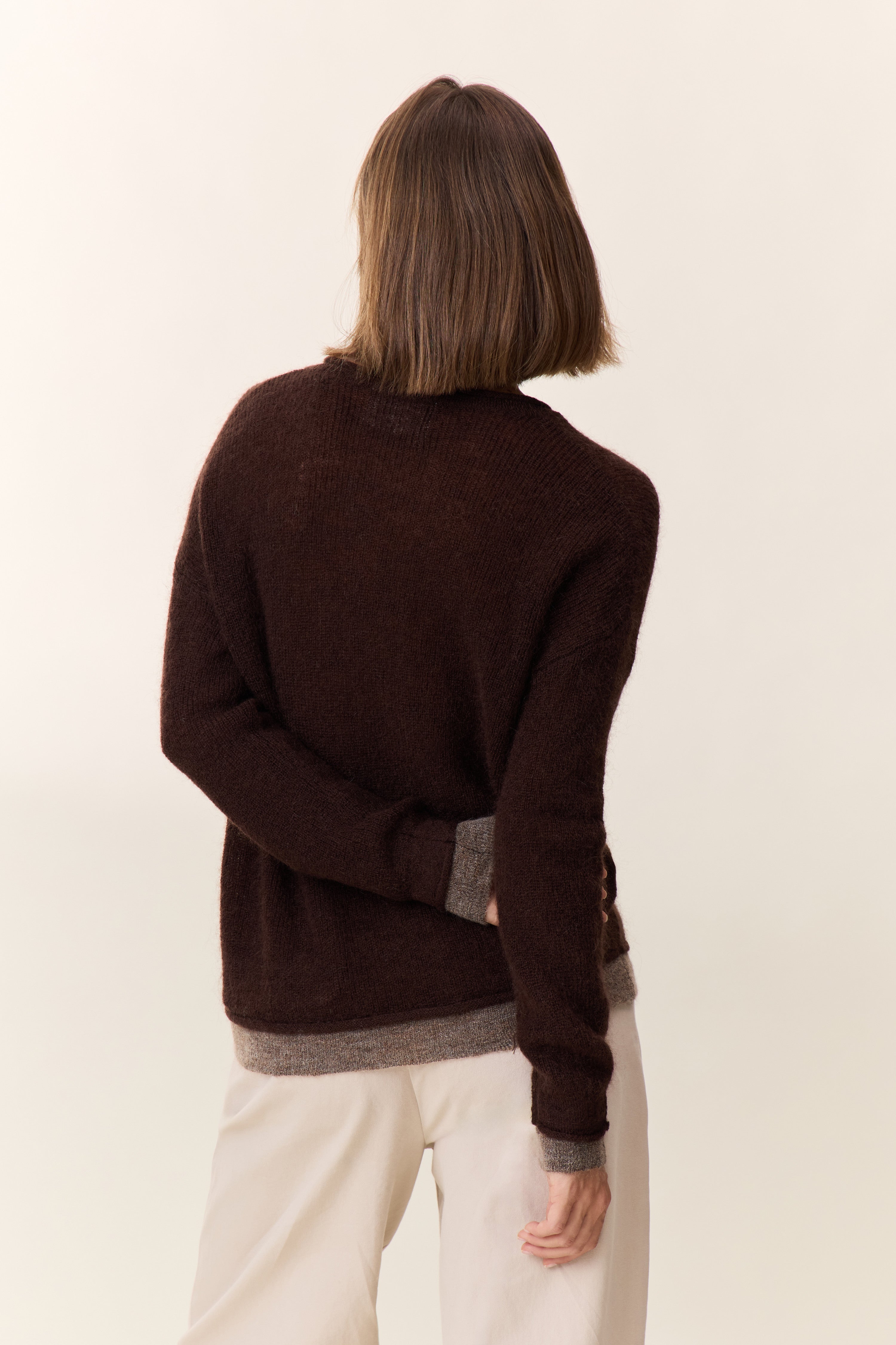 Pull Millipe Dual Marron | Leon & Harper | Leon & Harper